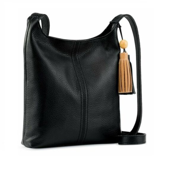 The Sak Women's Magnetic Snap Closure Huntley Leather Crossbody Bag - Black - Picture 3 of 4